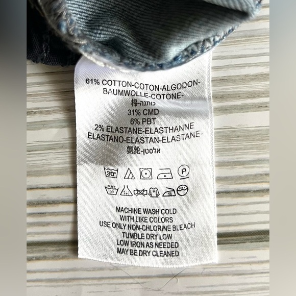 FREE PEOPLE Women’s Shark Bite Skinny Jeans Blue Distressed Frayed Size‎ 27 Long - Picture 12 of 16